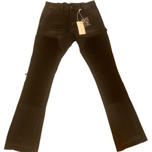 Mnml Flared Carpenter Denim Jeans Black Wash